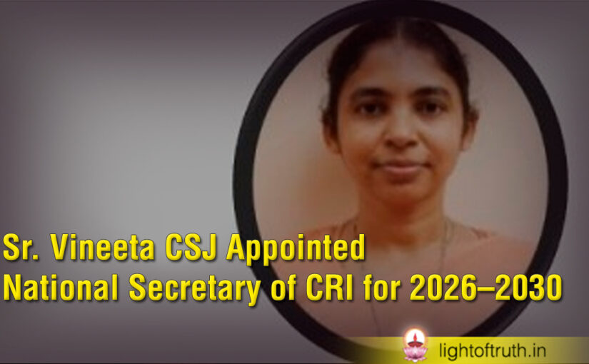 Sr. Vineeta CSJ Appointed National Secretary of CRI for 2026–2030